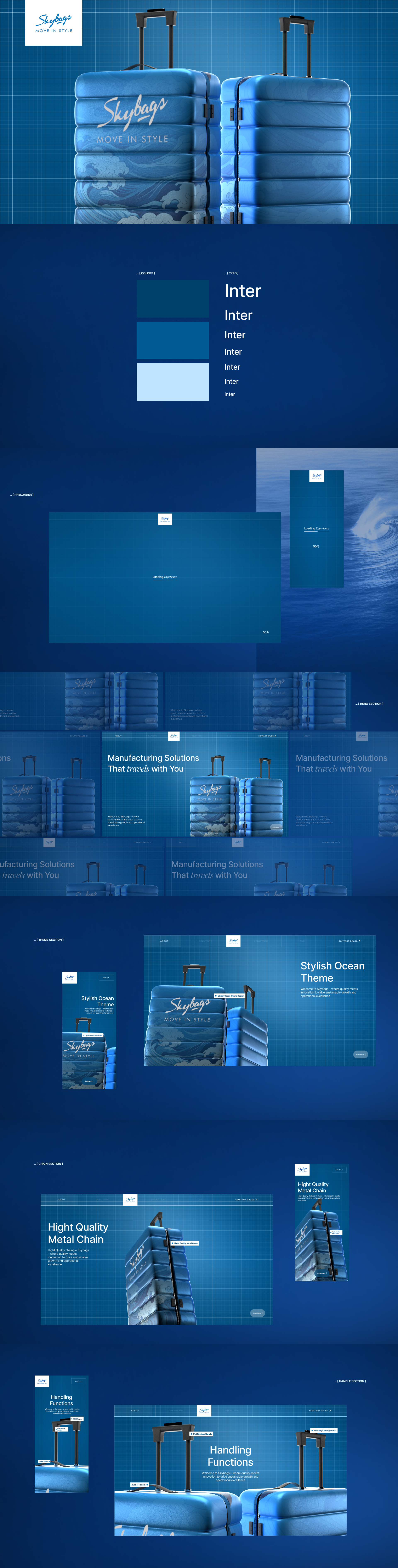 SKYBAG EXPERIENCE website design — view 1