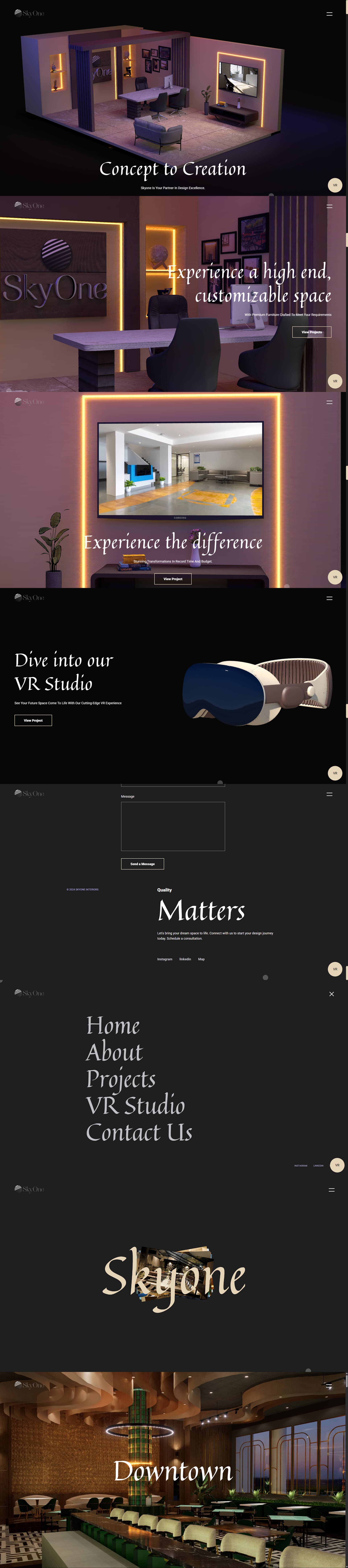 SKYONE ARCHITECTURE website design — view 1